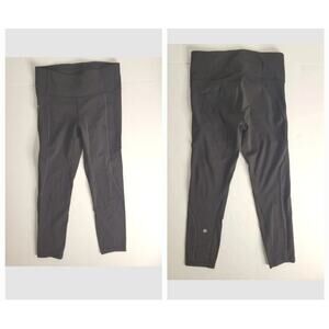 Lululemon SZ 4 Crop Leggings Extra Miles 23" Reflective W6AH9S Black Women's